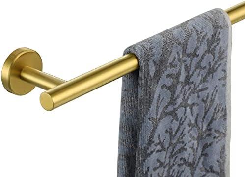 JQK Gold Towel Bar, 33 Inch 304 Stainless Steel Thicken 0.8mm Towel Rack Bathroom, Towel Holder Brushed Golden Wall Mount, Useable Length 30 Inch, TB110L30-BG