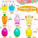 Alaeseje 24 Pack Easter Plastic Fillable Containers,Clear Carrot Bunny Chick Shaped Treat Containers,Colorful Diamond Eggs for Easter Hunt Party,Basket Stuffers Filler