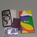 Meifigno Designed for iPhone 17 Pro Case 6.3", [Glitter Card & Wrist Strap] [Compatible with MagSafe] [2X HD Screen Protectors] Surround Raised Lens Protection for 17 Pro Phone Case for Women, Purple