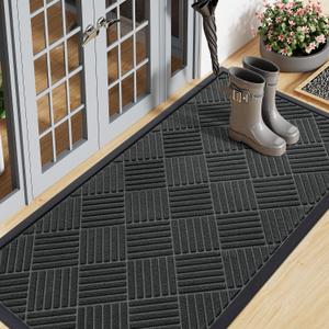 Smiry Front Door Mat Outside Entrance, Natural Rubber Doormat, 59x20 Inch