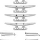 Boat Cleat, 4 inch / 6 inch 304 Stainless Steel Dock Cleat-Ideal for Marine, Deck, Nautical Decor (4 Pack/ 6 Pack)
