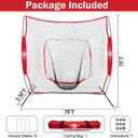 MONOJOY 7x7ft Baseball Practice Net for Hitting & Pitching,Training Net with Big Strike Zone or Batting Tee & 9-Pocket Target, Heavy-Duty Softball Net with Carry Bag for Backyard, Indoor Outdoor Use
