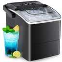 Ice Makers Countertop- Ice Maker Machine 6 Mins 9 Bullet Ice, 26 Lbs/24 Hrs, Portable Countertop Ice Maker with Self Cleaning Function, Ice Maker for Home/Kitchen/Party, 11.65"Dx9.37"Wx11.42"H, Black