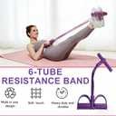 Pedal Resistance Bands with Handles, 6-Tubes Manual Tension Training Pedal, Multifunction Fitness Bands, Natural Rubber Foot Pedal for Strength Training, Tummy, Waist, Arm, Leg Slimming