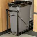 Pull Out Trash Can Under Cabinet with Soft Close Rail, Under Sink Trash Can Pull Out Organizer, Black Adjustable Under Cabinet Trash Can Pull Out for 7-13 Gallon/ 35QT Trash Can, Up to 125 lbs