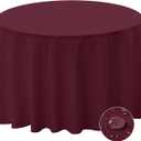 BYDOLL Table Cloth 70 Inch Round Tablecloth Fits Max60 Inch Diameter Table Top,Burgundy Polyester Washable Wrinkle-Free Spillproof Tablecloth for Party Patio Cover