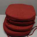 IPYNBAP Chair Cushions for Dining Chairs with Ties and Removable Cover, Dining Kitchen Chair Pads with Non-Slip Bottom, High-Resilience Indoor Seat Cushions, 16'' x 16'' x 2'', Set of 4, Red