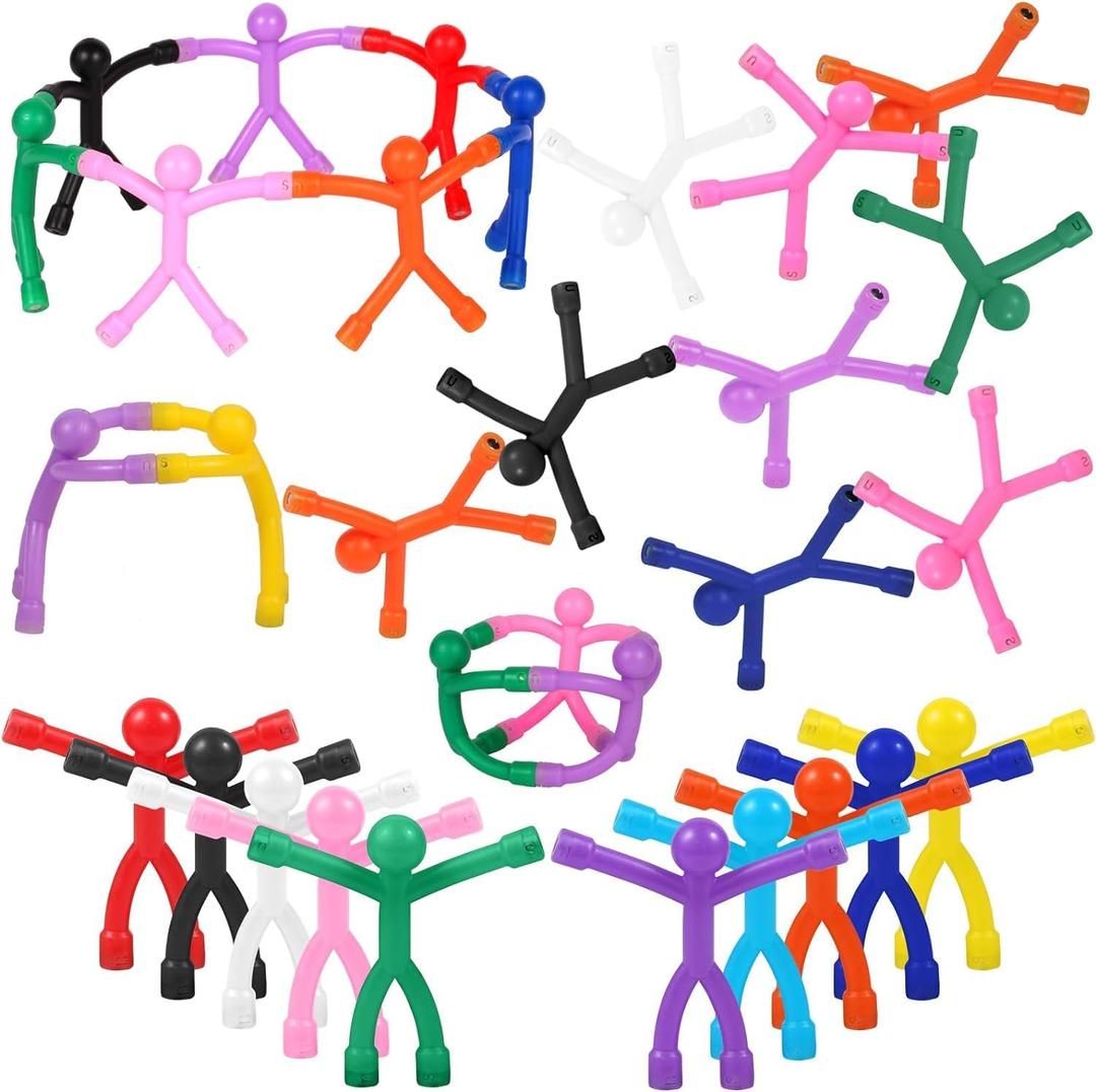 60 Pcs Magnets-Magnetic-Toys-Men-People, Colorful, Kids Travel Toys, for Refrigerator Magnets, Office, Whiteboard Decoration (Opaque)