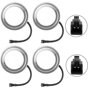 4 Pack 12V DC 1.5W Range Hood Lights with SM Socket Male Head Round 68mm 6500K Plastic, Hole Closet Stove LED Light Recessed, Bright White Kitchen Range Hood Light Bulbs Replacement