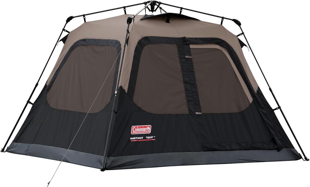 Coleman 4/6/8/10 Person Instant Camping Tent with 1-Minute Setup, Large Family Tent with Pre-Attached Poles, Air Vent, & Carry Bag, Sets Up in About 60 Seconds (Contains PFAS)