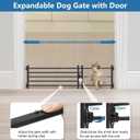 Malier Indoor Dog Gate with Door, 26-41" Extra Wide Full Metal Pet Gate Short Dog Gate for Stairs, Pressure Mount 10'' Tall Small Puppy Low Gate Easy Step Over for Doorways