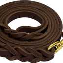 Leather Dog Leash 6ft x 1/2'', Heavy Duty Braided Dog Leashes with Rotating Clasp, Genuine Handmade Leather Dog Training Leash for Small Medium Dogs
