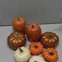 Artgar Pumpkin Decor, 8 PCS Halloween Pumpkin, Metal Cracked Design Foam Pumpkins for Halloween Thanksgiving Fall Home Table Indoor Outdoor Decorations