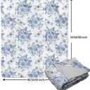 Blue White Floral Blanket 80"x60" Vintage Flower Butterfly Chinoiserie Pattern Design Print Throw Blanket Lightweight Warm Soft Blanket Farmhouse Seasonal Decor for Home Living Room Sofa Couch Bed