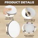 10 Pcs 8 Inch Adult Wedding Tambourines Drum Wooden Handheld Drums Metal Jingles Drums Musical Instruments Percussion for Church Wedding Party Favor