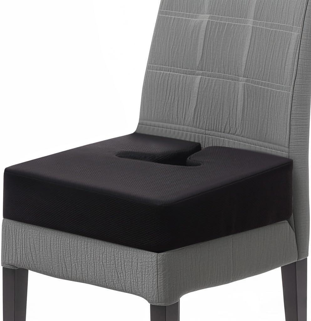 COMFelicify Extra Thick Office Chair seat Cushion, Back and Hip Pads, Non-Slip seat Cushion for Long Hours in wheelchairs/Cars and Dining Chairs. (Black)