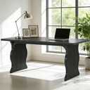 Tribesigns 63" Large Desk for Home Office, Spacious Executive Computer Desk with Ample Leg Room, Double PC Gaming Writing Table Study Desk with Sturdy Legs, Black