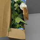 Zeyune 16 Bunches 12 Inch Artificial Mini Rose Bouquet 160 Heads Bridal Flower Bouquets Fake Silk Rose Bulk for Valentine's Day Wedding Bridal Shower Home Office Garden(White and Blue)