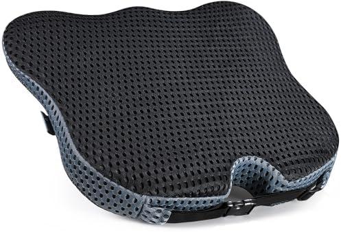 Soft Dense Memory Foam Car Seat Cushion for Driving - Seat Cushion for Car Seat Driver with Wedge Design & Raised Back to Broaden Vision, Provides Comfort for Lower Back & HIPS (Passenger Use Too)