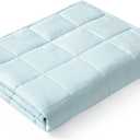 YnM Weighted Blanket,Heavy 100 Percent Oeko-Tex Certified Cotton Material(Light Blue, 80''x87'' 25lbs), Two Persons(110~190lb) Sharing Use on Queen/King Bed | A Duvet Included