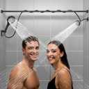 Dual Shower Head with Handheld for Couples: High Pressure Double Shower Heads for Two People - Adjustable Two Showerhead System with 3 Flow Settings Fits 2 Person Bathroom (Black)