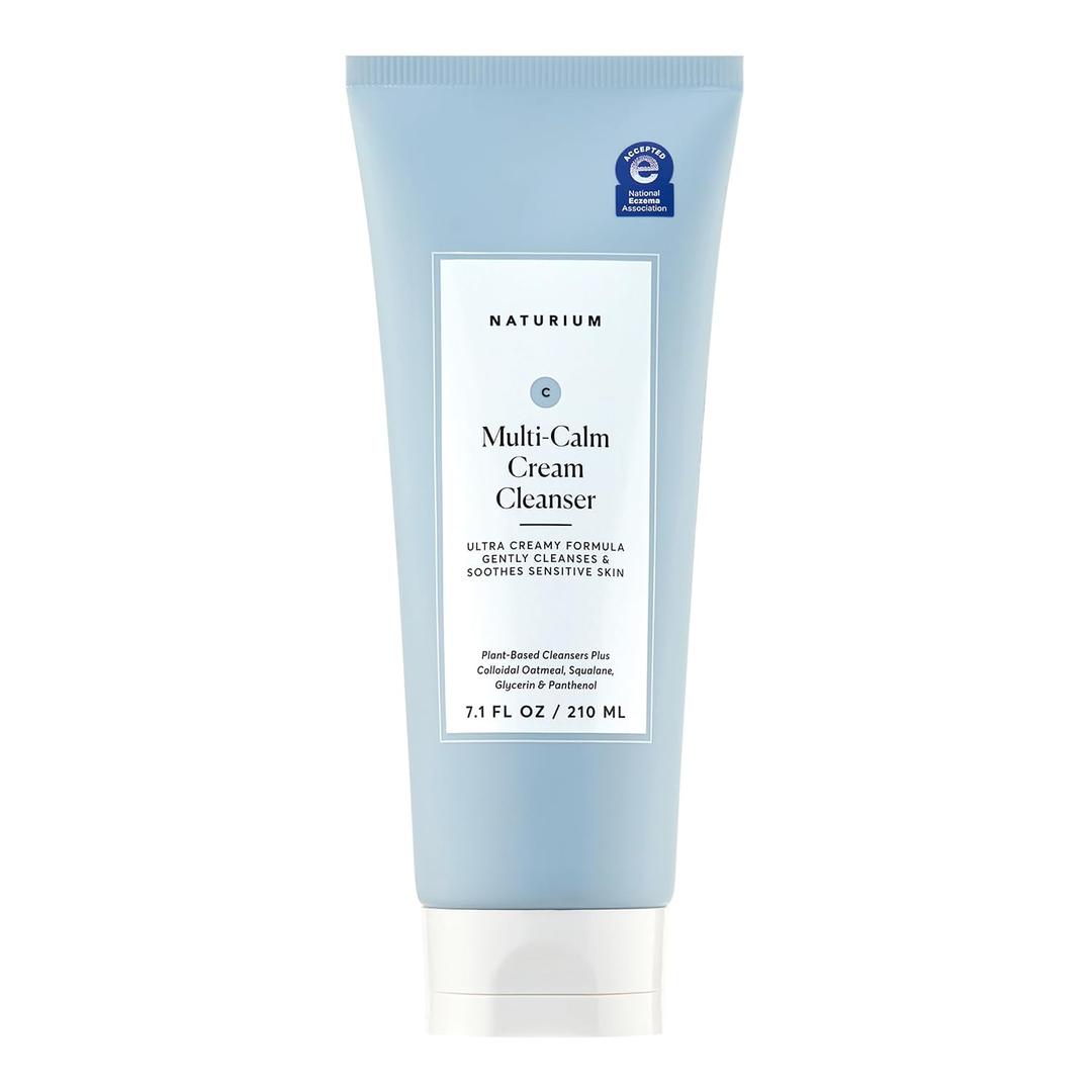 Naturium Multi-Calm Cream Cleanser, Hydrating Face Wash for Eczema-Prone Skin, 210 mL / 7.1 fl oz