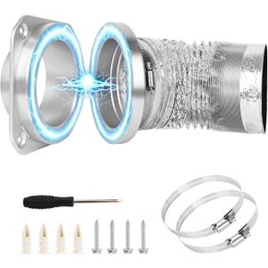 Magnetic Dryer Vent Connector Kit Dryer Vent Hose for Quick Connection and Disconnection Strong Magnet Self-Alignment Airtight Seal for Secure & Efficient Dryer Airflow Universal 3.3ft 4" Duct