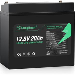 12V 20Ah LiFePO4 Lithium Battery, 2000+ Deep Cycles Rechargeable Battery, Perfect for Solar Power, Outdoor camping, Fish Finders, Lighting, Ham Radio, Small UPS and More, Built-in 20A BMS