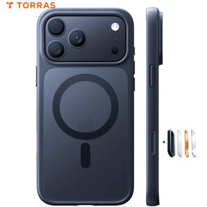 TORRAS Guardian Mag for iPhone 17 Pro Max Case, Shockproof, Military Grade Drop Protection, Compatible with MagSafe, Translucent Matte Slim Case, 6.9″, Black