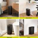 EKO Morandi Slim Automatic Bathroom Trash Can with Lid, 2.6 Gallon Touchless Garbage Can, Waterproof Motion Sensor Trash Bin for Bathroom, Office, Black