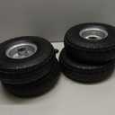 4 Pcs 4.10/3.50-4" Tire and Wheel Flat Free, 10 Inch Solid Rubber Tires with 5/8" Axle Bore Hole, 2.2" Offset Hub for Hand Truck, Wheelbarrow, Gorilla Cart, Garden Wagon Cart, Dolly, Utility Cart