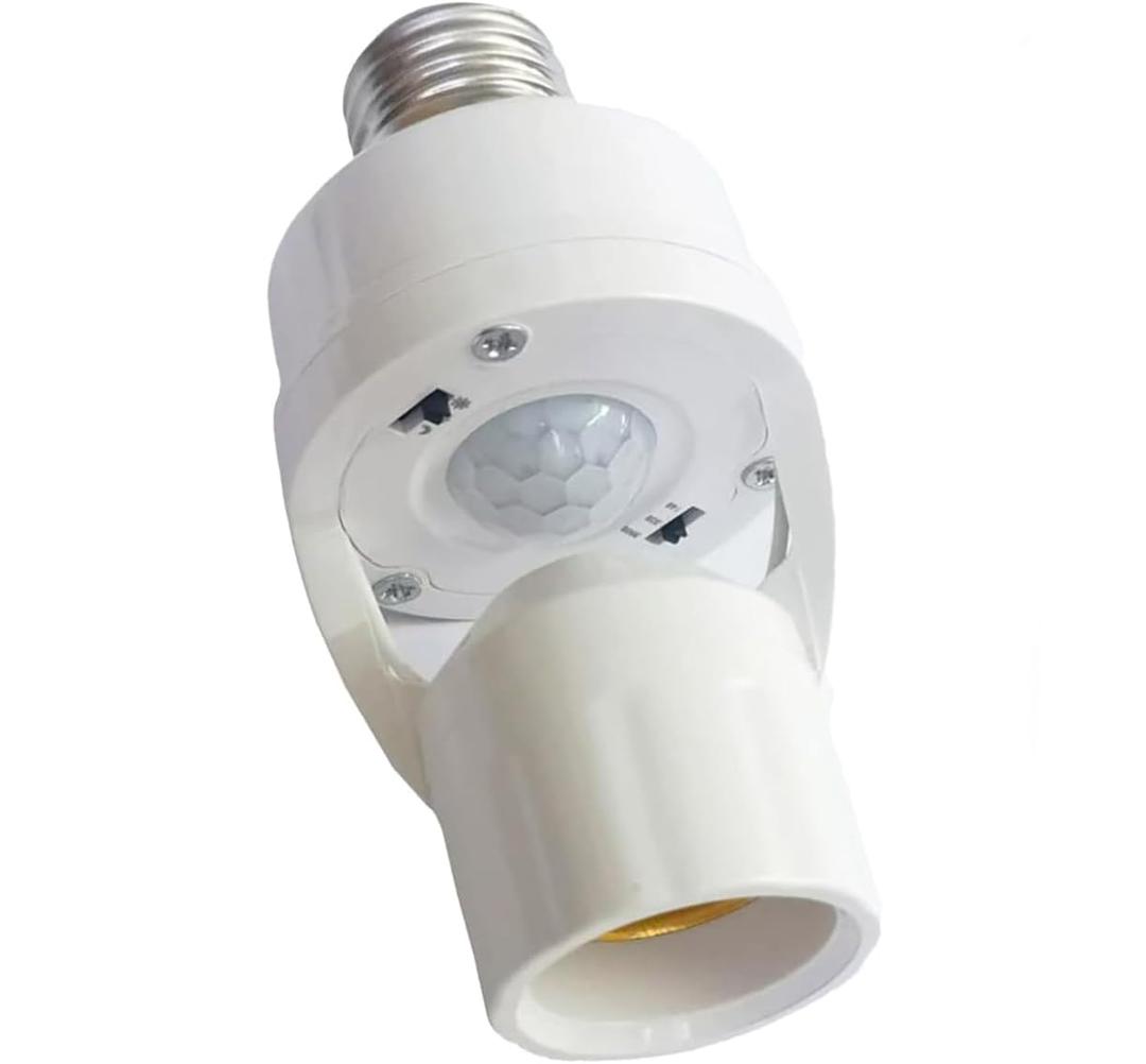 Light Socket Motion Sensor Light Switch Bulbs Socket - 1 Pack, E26/E27 Screw in Automatic Bulb Holder, Indoor Activated Lights for Garage, Basement, Storage Room