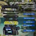 Pond Filter Fountain Kit with Powerful 18W UV Light for Koi Pond Algae Control, 660 GPH 42W High-Performance Pump Build in for 1500 Gallon Pond, 3 Water Patterns Decoration for Your Pond Landscape