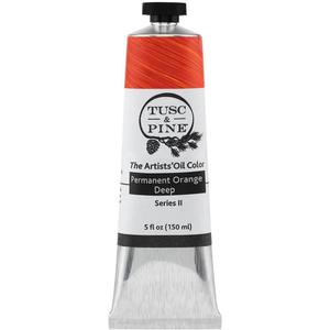 Tusc & Pine Artist Oil Paint - Permanent Orange Deep, 150 ml, Non-Yellowing, Rich & Creamy Consistency, Maximum Pigment Load, Small Batch Milled Oil Paints Made in the USA, 5.07 Fl Oz