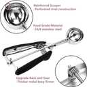 Ice Cream Scoop, 18/8 Stainless Steel Cookie Scoop, Cookie Scoops for Baking, 2 Tbsp/ 30 ml/ 1 oz Cookie Dough Scoop, Ice Cream Scooper with Trigger Release, Cookie Scooper for Baking (Black)