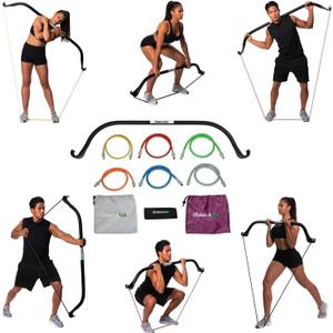Gorilla Bow Lite All-in-One Home Gym System, Portable Resistance Band Bar for Strength Training, HIIT & Full Body Workouts, Lightweight Design for Home, Travel & Outdoor Use
