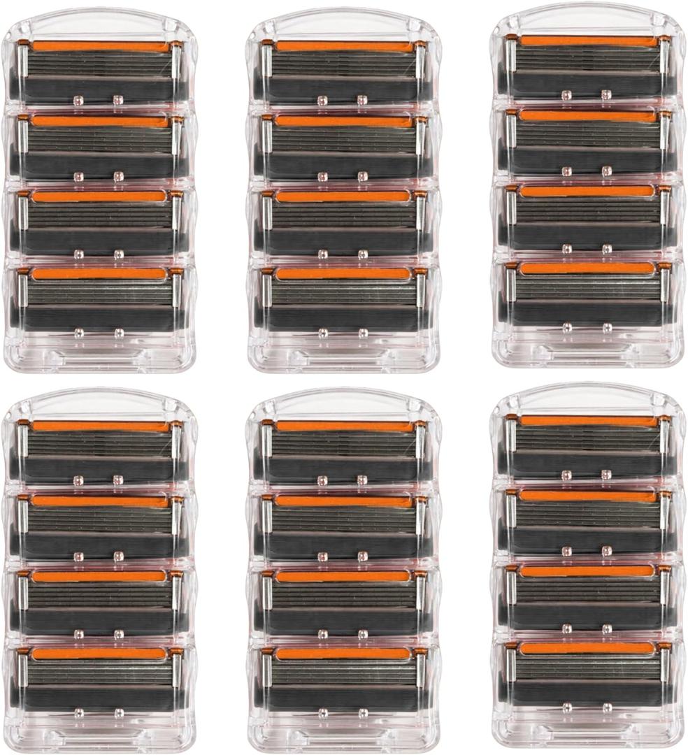 24 Count Razor Blades Refills, Soft Shave Sharp Blades
