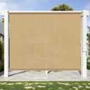 KANAGAWA 8'(W) x8'(H) Sesame Outdoor Roller Shade - Cordless Exterior Roll Up Sun Shade for Patio, Pergola, Front Porch, Gazebo - Outdoor Blinds Screens for Patio