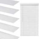 LazBlinds 2 Inch Faux Wood Blinds with Crown Valance, Cordless Blinds for Windows, Room Darkening Horizontal Window Blinds, 31 1/2" W x 60" H, White with Wood Grain
