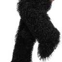 YXCFEWD Over the Knee Faux Fur Boots for Women 29 inchs Winter Thigh High Boots Fluffy Furry Snow Boots (8 Wide, Black)