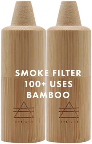 Ayrlume Personal Bamboo Smoke Air Filter 2 Pack - Odor and Smoke Eliminator - Travel Size Compact Filter - 100+ Uses Each