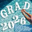 Arrowbash Large Grad Prom 2026 Floating Letters 20 x 15 Inch Pool EVA Foam Letters 2026 Graduation Pool Party Decorations Congrats Party Decor