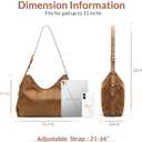 SYTRAH Hobo Bags for Women Slouchy Shoulder Suede Purse, Soft Crossbody Handbag with Multiple Pockets Casual Tote Purse