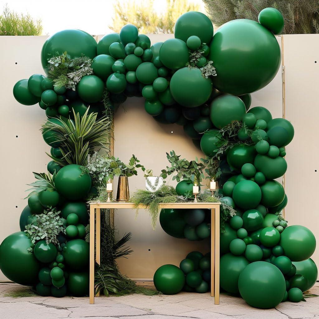 Balloons Double Stuffed Dark Emerald Green Balloons Different Sizes Latex Forest Hunter Green Balloon Arch Garland Kit for Birthday Baby Shower Safari Graduation Christmas Party Decorations