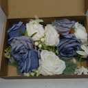 Wedding Cake Topper Flowers 3 Piece, Pre-made Flower Cake Decorations Cake Topper Artificial Rose Flowers for Wedding Cake Decor Baby Shower Birthday Party