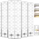 EZVALO 6-Pack Under Cabinet Lighting, 2000mAh Rechargeable Wireless Motion Sensor Lights, 62LEDs, 3 Color Temps, Dimmable, Timer, Magnetic, with Remote Control for Kitchen, Closet, Stair