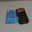 Annymall for iPhone 17 Pro Case with Screen Protector, Heavy Duty 3-Layer Drop Protection DustProof, Military Grade Shock-Absorbing Rugged Bumper Phone Cases Cover for Apple 17 Pro 6.3" (Black/Orange)