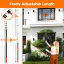 26FT High Reach Duster with Extension Pole 5-20FT, 4-in-1 Cleaning Kit with Universal Swivel Joint | High Ceiling Fan Cleaner, Cobweb Duster & Window Squeegee for Safe High-Reach Cleaning