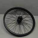 BMX Wheel 20 x 1.75 48H, Front and Rear Wheel with Single Speed Freewheel and Aluminium Rim, Black (20" crossea, Black Front Wheel)