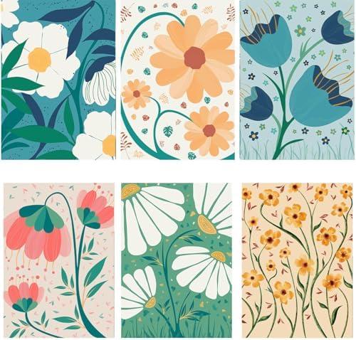Baipisan 5 Packs Paint by Number for Adults Beginners,Flower Market Painting by Number Kits on Canvas Without Frame,Lanscape Craft Arts for Home Wall Decor